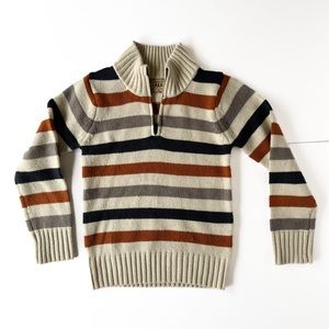 Maximus Rex Boys Sweater Sz 5 Fall Neutral 1/4 Zip Family Pictures Stripes Multi